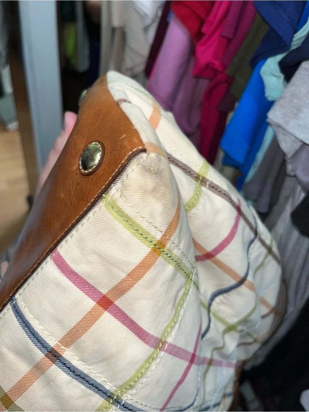 Vintage coach legacy tattersall tote